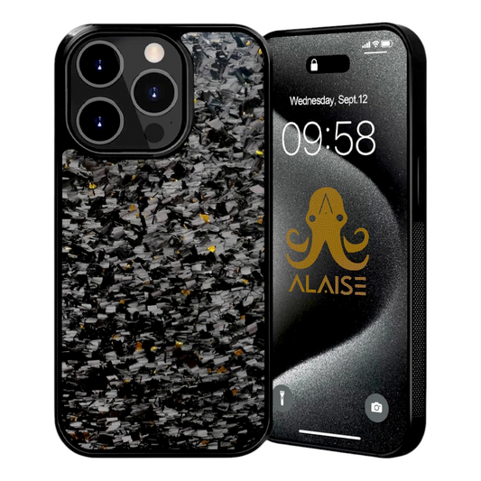 Fragment d'or ALAISE™ Series | Fibre de carbone forgée | Coque iPhone | MAGSAFE