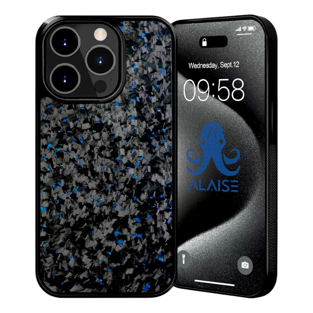 Fragment blue ALAISE™ Series | Fibre de carbone forgée | Coque iPhone | MAGSAFE