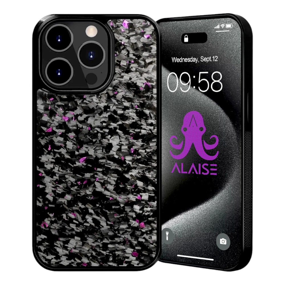 Серия Purple Fragment ALAISE™ | Кованое углеродное волокно | Чехол для iPhone | MAGSAFE