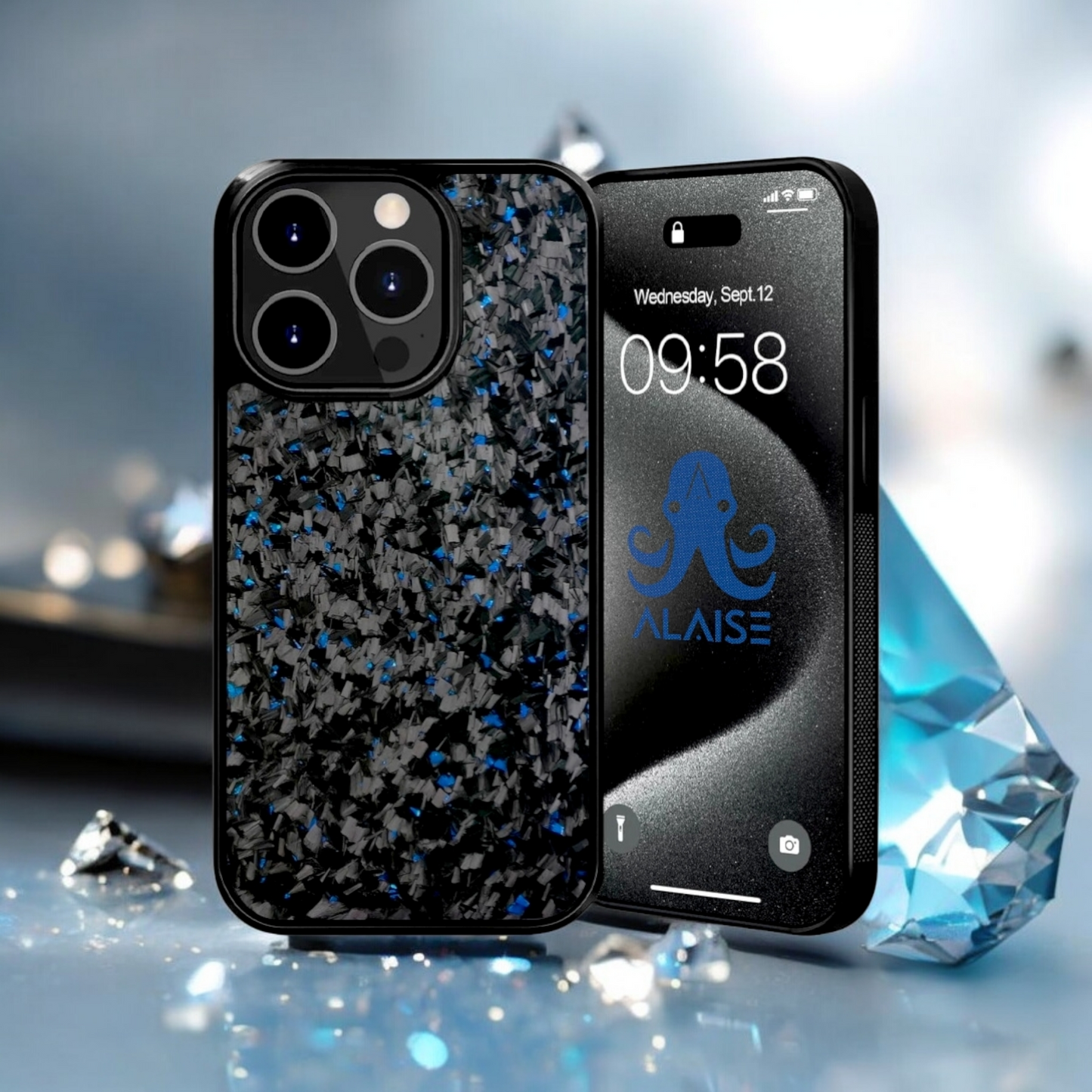 Blue Fragment ALAISE™ Series | Forged Carbon Fiber | iPhone Case | MAGSAFE